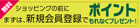 ショッピングの前にまずは、新規会員登録で　もれなく１００ptプレゼント！